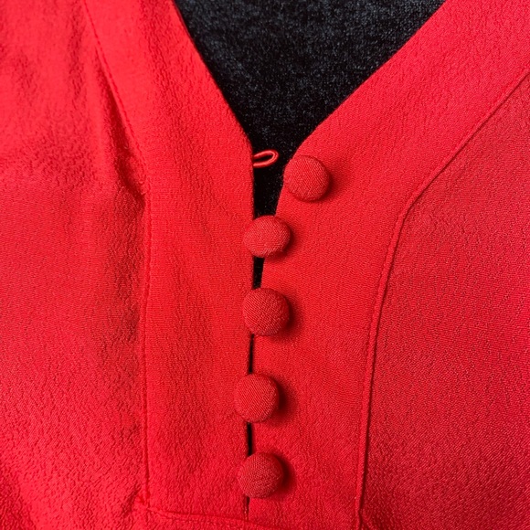 Roz&Ali Red Long Sleeve Button Front Tunic - Picture 4 of 7
